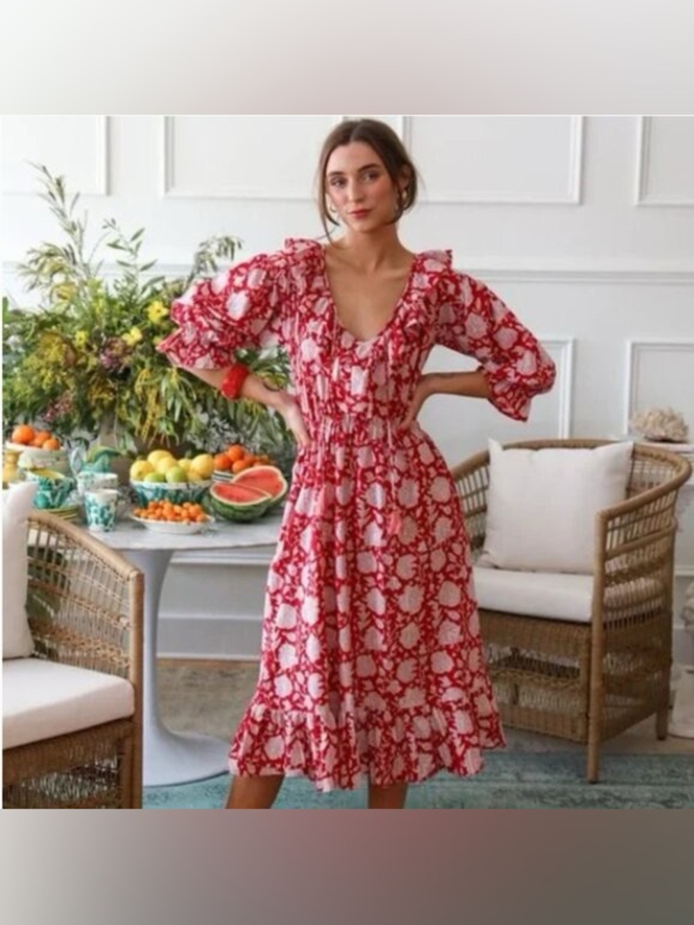 Mille June Dress Size XXS Red Zinnia